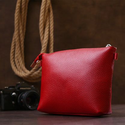 Women's Crossbody Bag SHVIGEL 16342 Genuine Leather Red Color Stylish Design