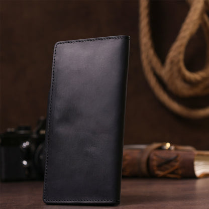 Vintage Leather Wallet SHVIGEL 16165 Black Natural Leather for Men