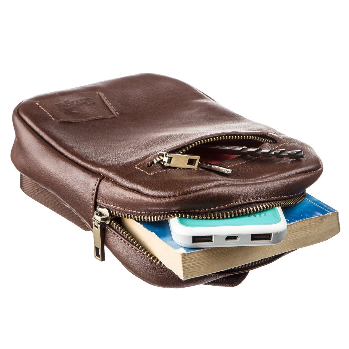 Men's Leather Bag SHVIGEL 19103 Brown | Natural Leather | Ukrainian Craftsmanship