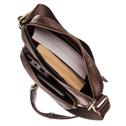 Men's Leather Bag SHVIGEL 19112 Brown Natural Leather Stylish Design