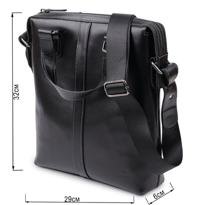 Genuine Leather Men's Bag SHVIGEL 11287 Black, Handcrafted in Ukraine, Durable Design