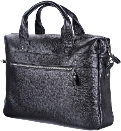 Laptop Bag SHVIGEL 11000 Black Genuine Leather Stylish Design for Professionals