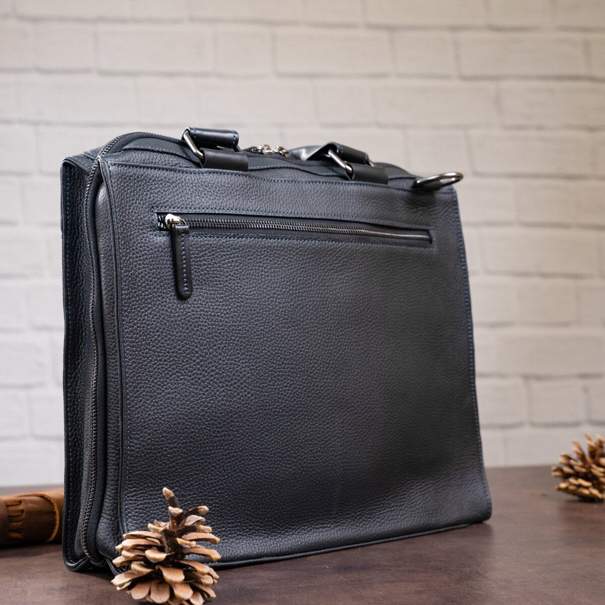 Men's Leather Bag SHVIGEL 11116 Black High-Quality Natural Leather from Ukraine
