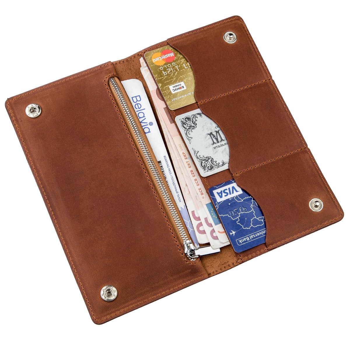 Men's Vertical Wallet SHVIGEL 16199 Red Matte Genuine Leather from Ukraine