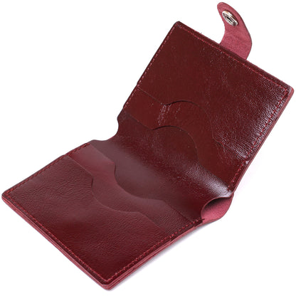 Classic Leather Wallet SHVIGEL 16505 Burgundy Natural Leather Made in Ukraine