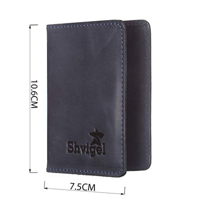 Business Card Holder SHVIGEL 15301 Blue Genuine Leather for Professional Use