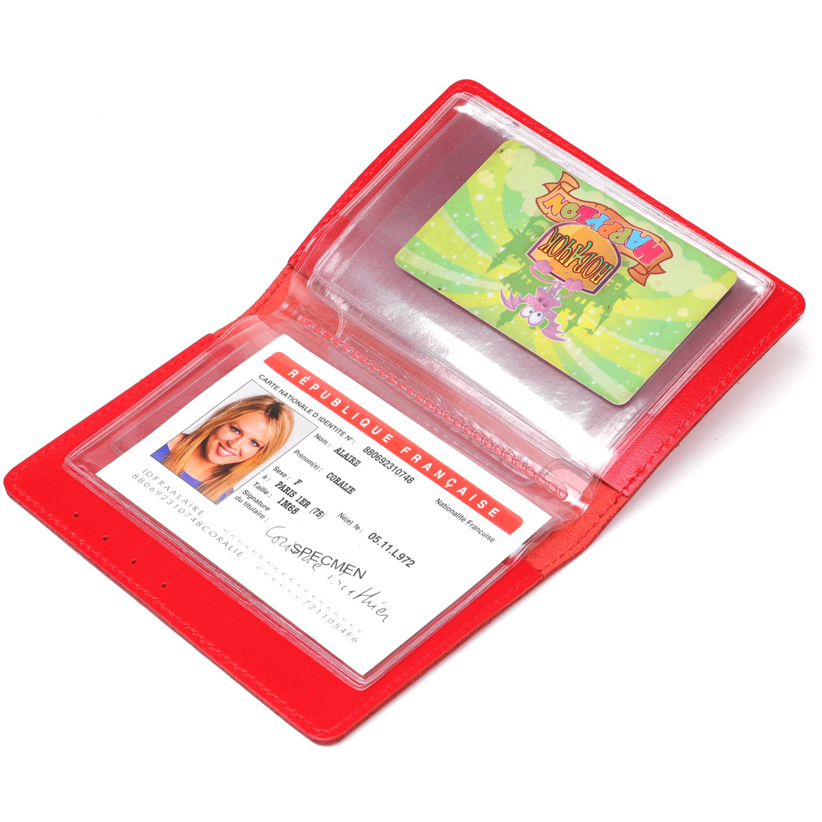 Large Driver Document Cover by SHVIGEL 13984 in Red, Made of Natural Leather