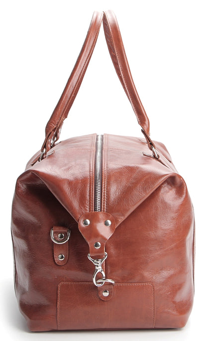 Travel Bag SHVIGEL 00882 in Ruda Color - Handmade from Natural Leather, Ukraine