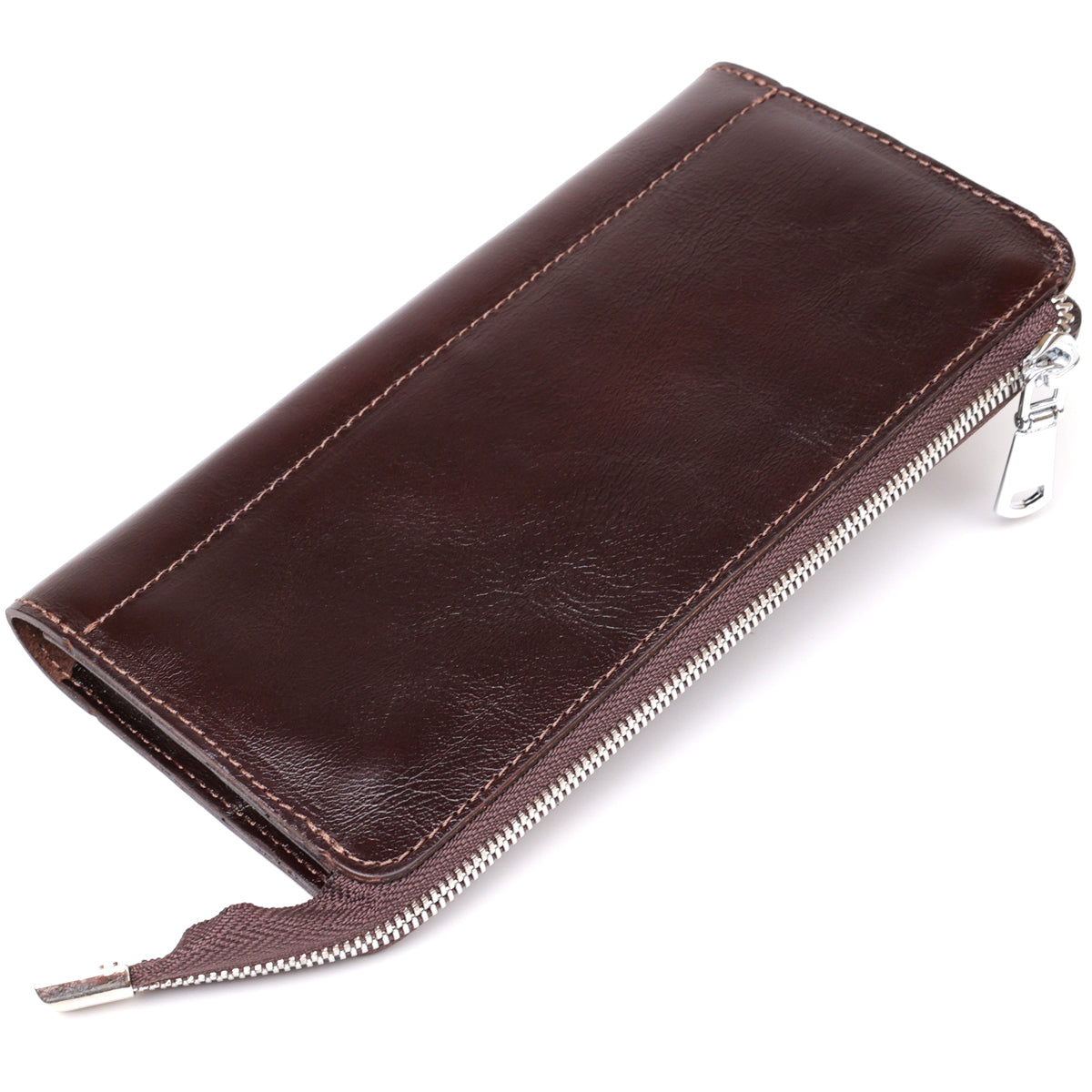 Men's Leather Clutch SHVIGEL 16184 Brown | Premium Natural Leather Design