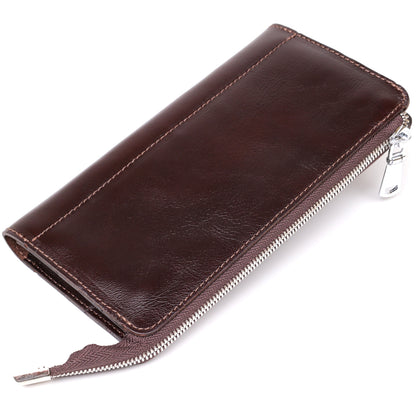 Men's Leather Clutch SHVIGEL 16184 Brown | Premium Natural Leather Design