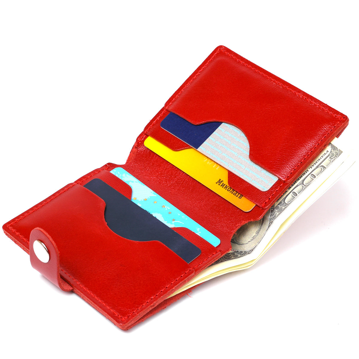 Women's Leather Wallet SHVIGEL 16482 Red Genuine Leather Durable Design