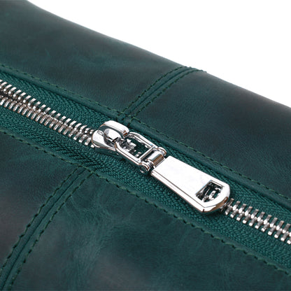 Leather Matte Cosmetic Bag SHVIGEL 16399 Green Natural Leather Ukraine