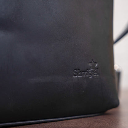 Men's Leather Bag SHVIGEL 11098 Black Natural Leather Made in Ukraine