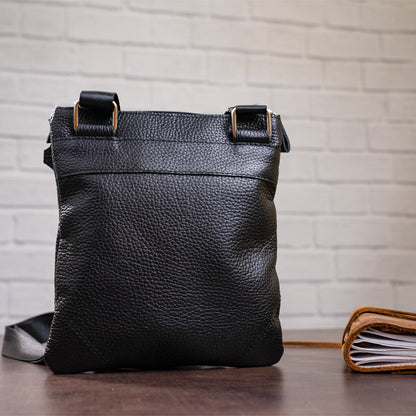 Leather Handbag SHVIGEL 11025 Black Genuine Leather from Ukraine, Stylish Design