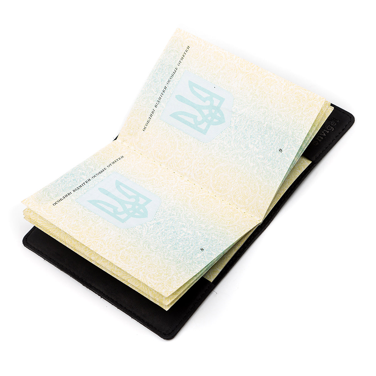Leather Passport Cover SHVIGEL 13917 Black Genuine Leather for Passport Protection