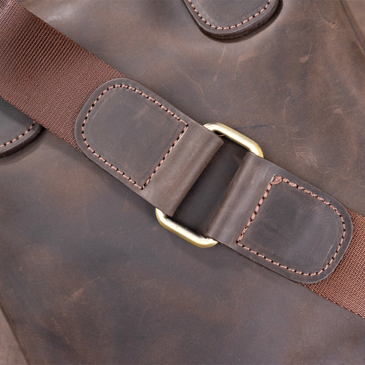 Men's Leather Bag SHVIGEL 11091 Brown Genuine Leather Handmade in Ukraine