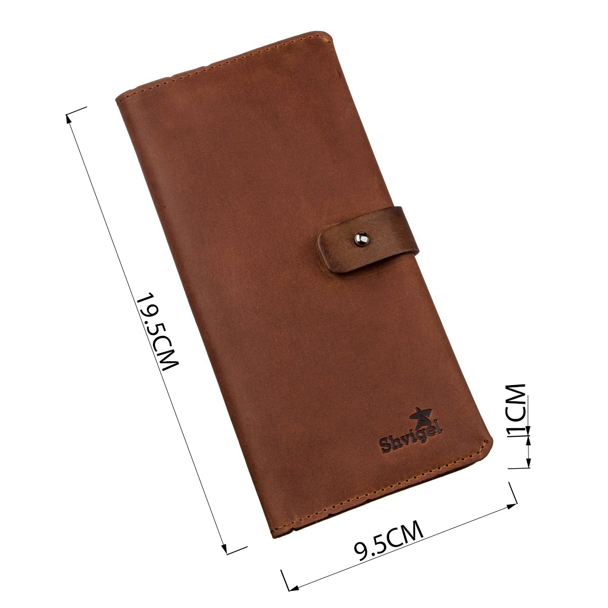 Men's Vintage Leather Wallet SHVIGEL 16208 Brown Genuine Leather Design