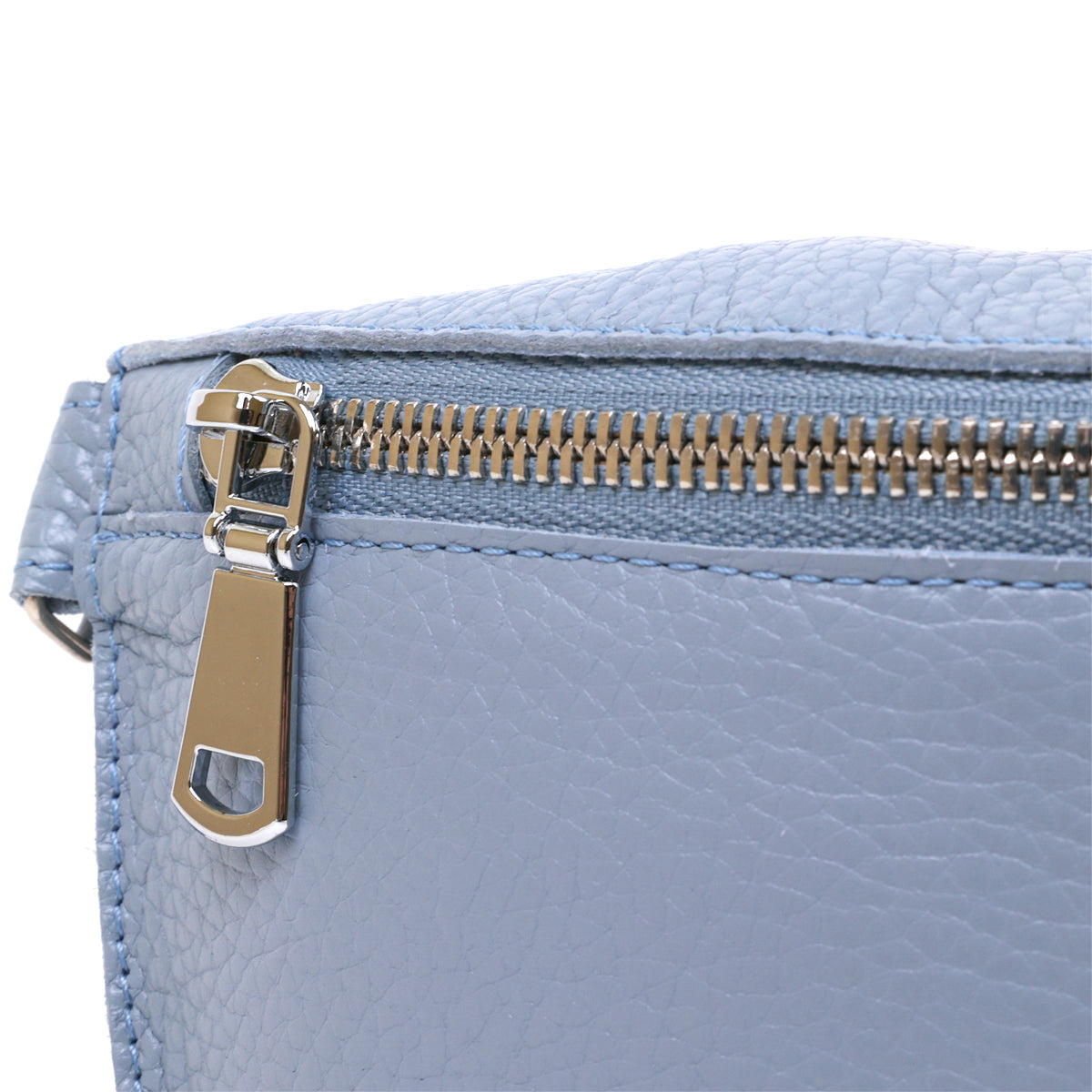 Comfortable SHVIGEL Leather Women's Belt Bag 16374 in Blue - Made in Ukraine