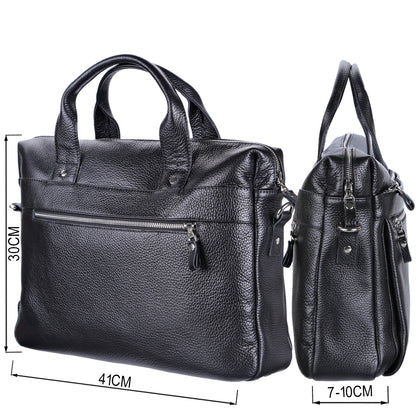 Laptop Bag SHVIGEL 11000 Black Genuine Leather Stylish Design for Professionals