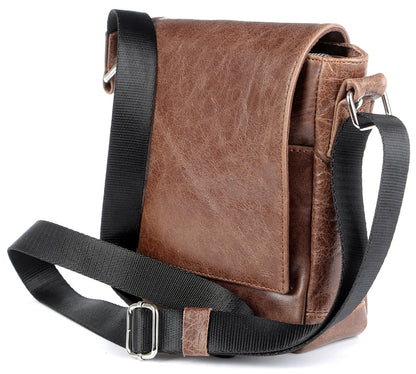 Leather Bag SHVIGEL 00978 Brown Genuine Leather Handmade in Ukraine