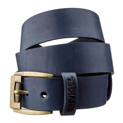 Leather Men's Belt SHVIGEL 11258 Blue Genuine Leather Made in Ukraine