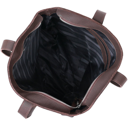 Leather Matte Women's Handbag SHVIGEL 16363 Brown Natural Leather from Ukraine
