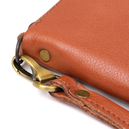 Men's Leather Clutch SHVIGEL 19122 Brown Made in Ukraine, Genuine Leather Material