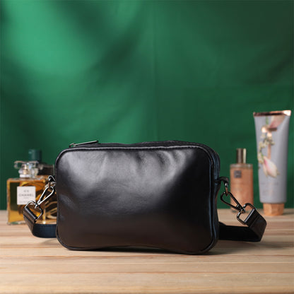 Classic Shvigel Crossbody Bag 22841 in Smooth Black Genuine Leather