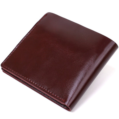 Stylish Leather Wallet SHVIGEL 16442 Burgundy Natural Leather Quality Finish
