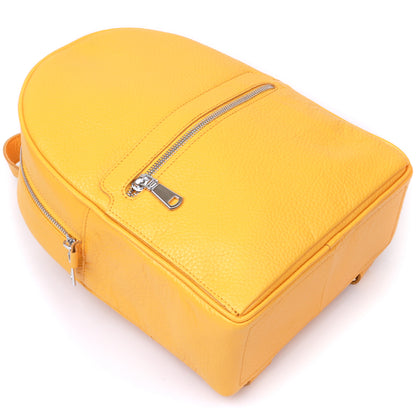 Practical Women's Backpack SHVIGEL 16306 Yellow Natural Leather Design