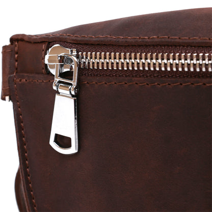 Matte Women's Belt Bag SHVIGEL 16395 Brown Genuine Leather Durable Design