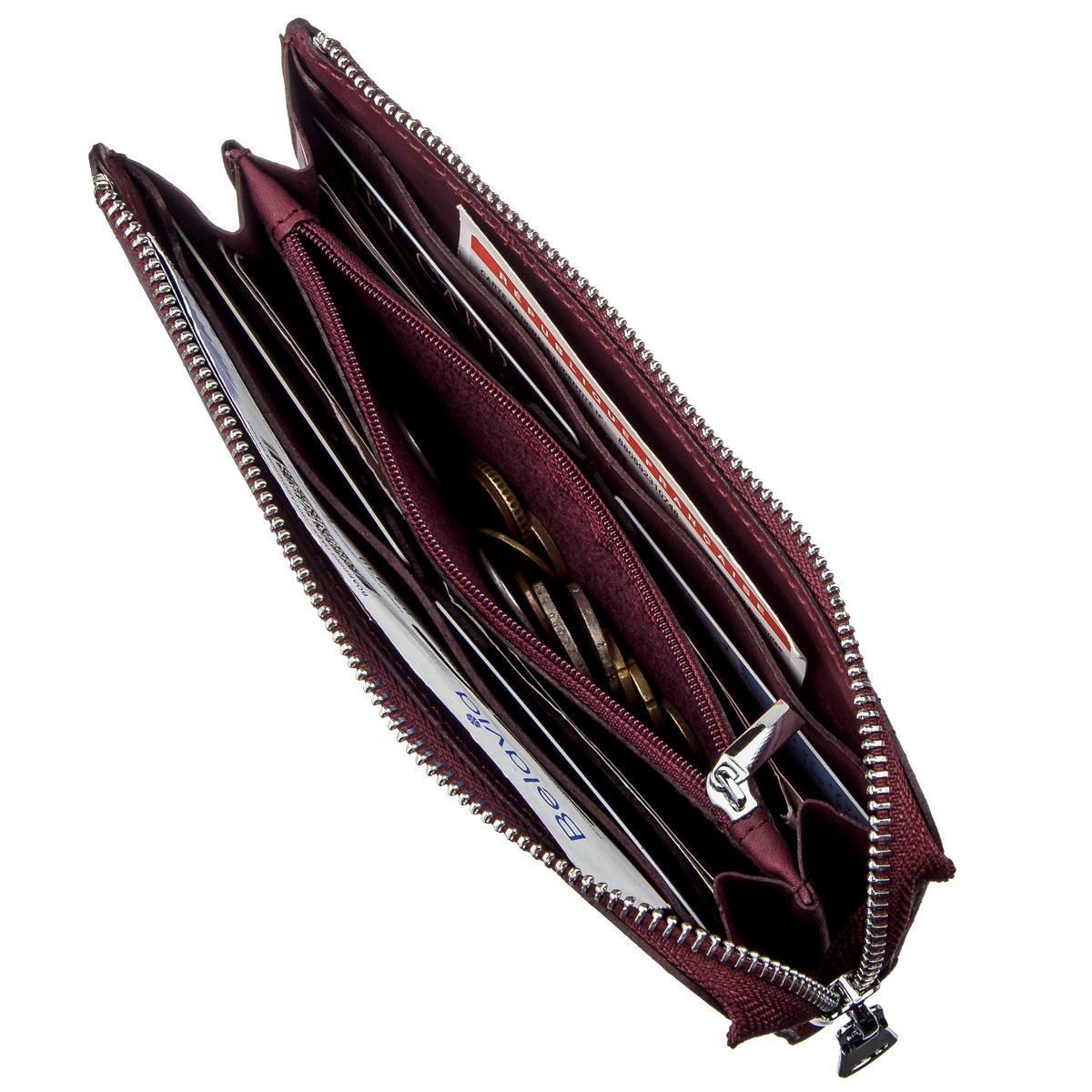 Unisex Vintage Leather Clutch by SHVIGEL 16187 in Burgundy - Natural Leather, Ukraine