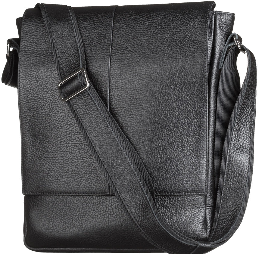 SHVIGEL Leather Bag 00860 Black Natural Leather Stylish Design Ukraine Made