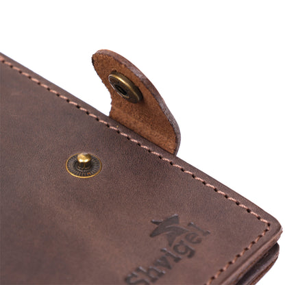 Leather Men's Wallet SHVIGEL 16475 Brown Premium Natural Leather - Ukrainian Craftsmanship