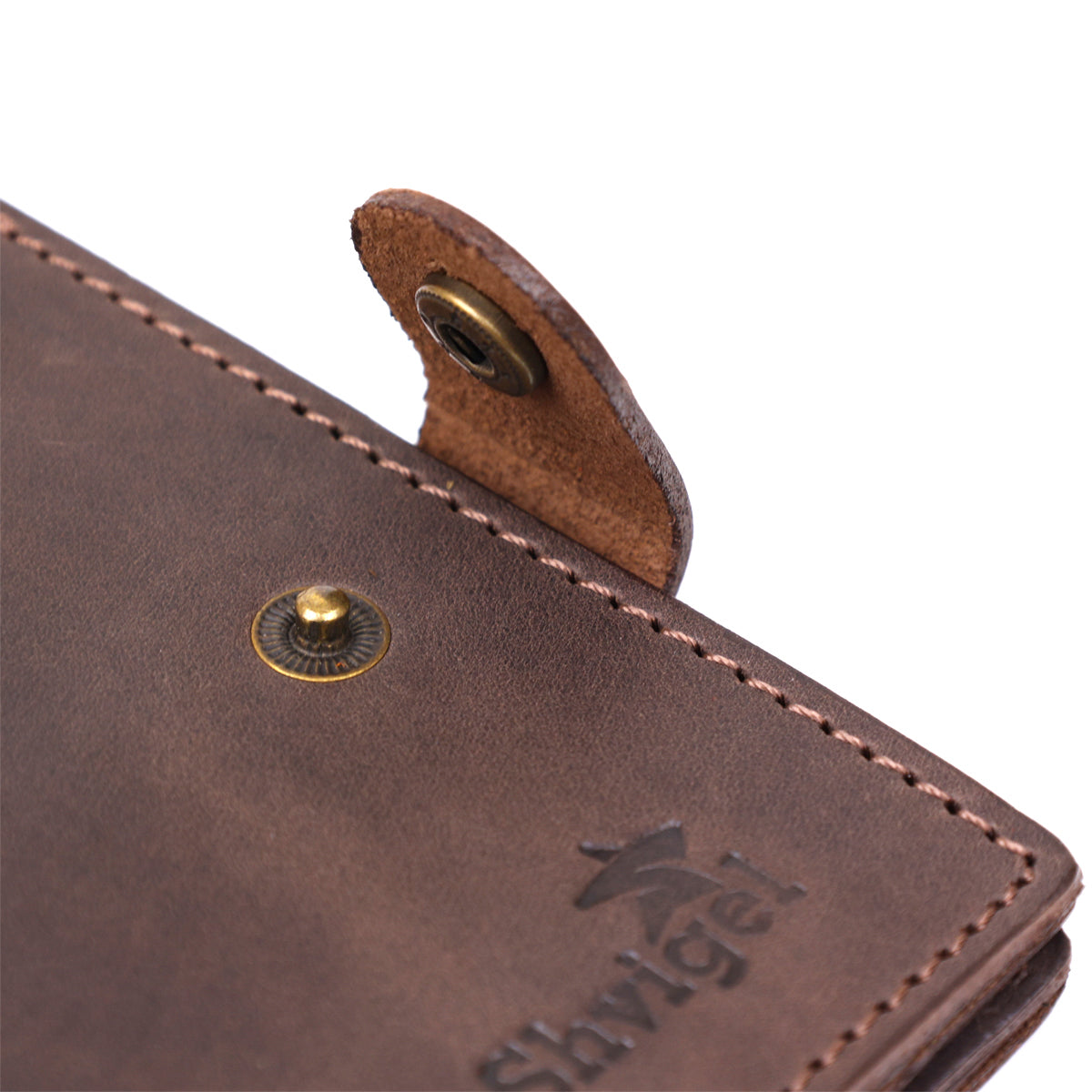 Leather Men's Wallet SHVIGEL 16475 Brown Premium Natural Leather - Ukrainian Craftsmanship