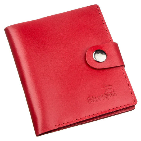 Vertical Women’s Leather Wallet SHVIGEL 16223 Red, Made in Ukraine, Genuine Leather