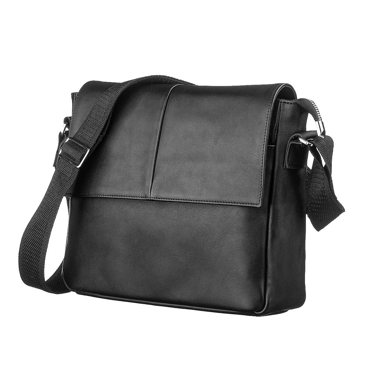 Leather Bag SHVIGEL 00858 Black Natural Leather Handmade in Ukraine