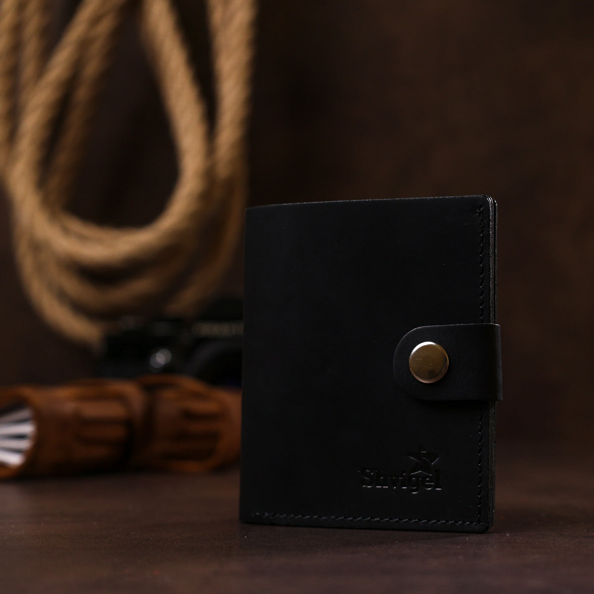 Matte Men's Wallet SHVIGEL 16495 Black Genuine Leather Elegant Design