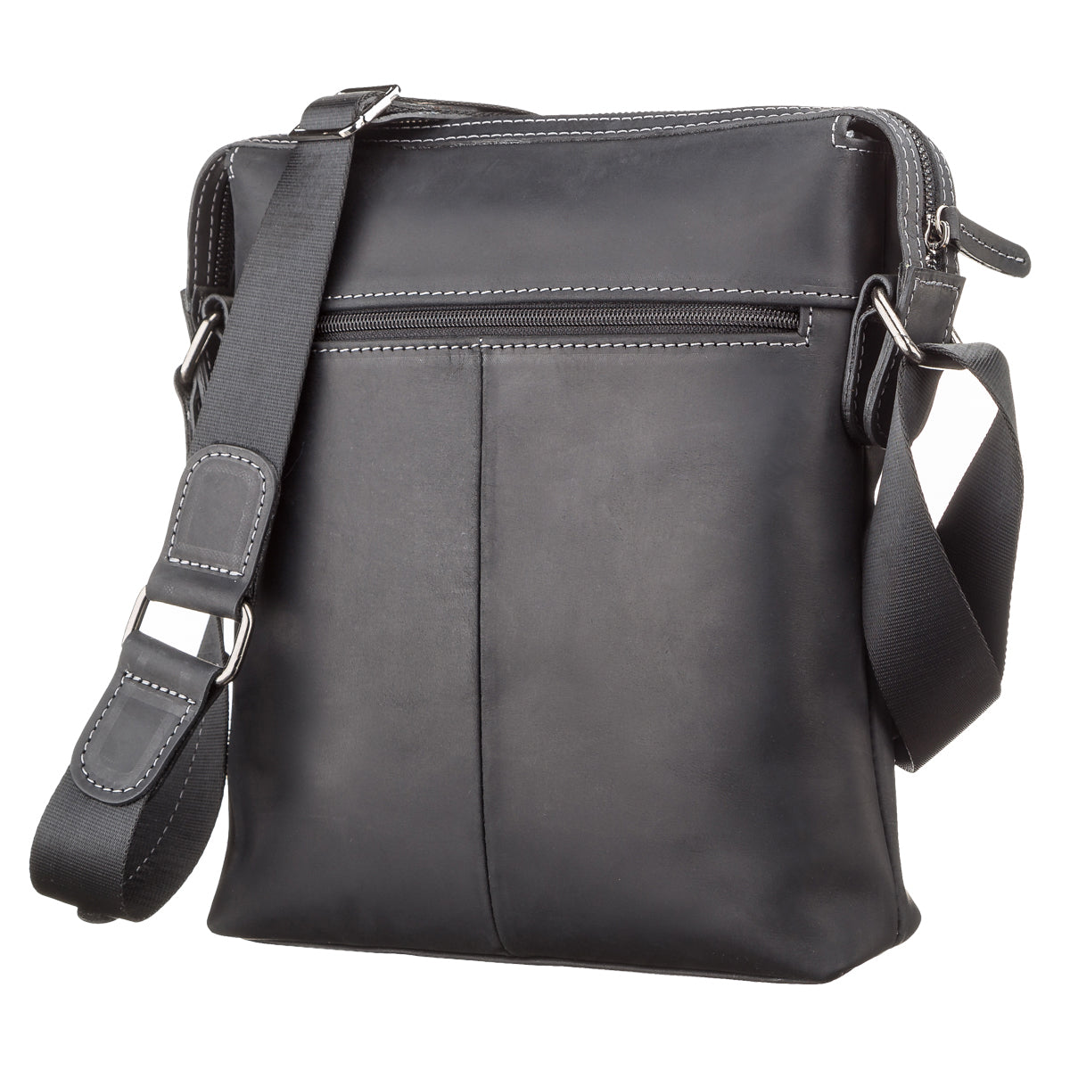 Men's Leather Bag SHVIGEL 11098 Black Natural Leather Made in Ukraine