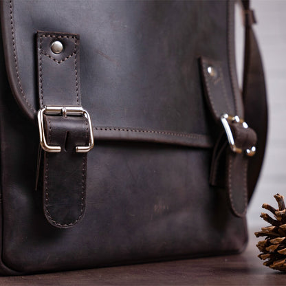 Men's Vintage Leather Bag SHVIGEL 11129 Brown Natural Leather Material