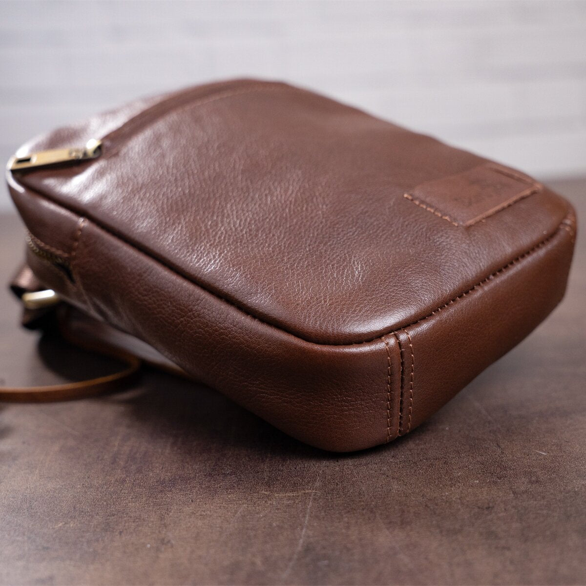 Men's Leather Bag SHVIGEL 19103 Brown | Natural Leather | Ukrainian Craftsmanship