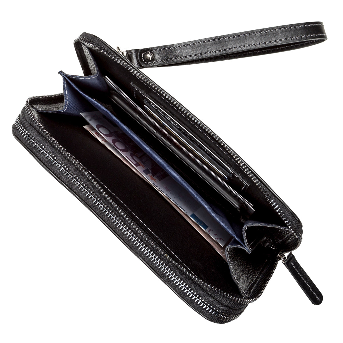 Men's Leather Clutch SHVIGEL 11082 Black Crafted from Natural Leather - Ukraine Made