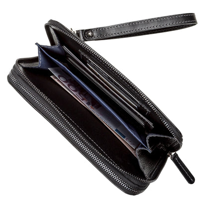Men's Leather Clutch SHVIGEL 11082 Black Crafted from Natural Leather - Ukraine Made