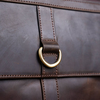Men's Leather Bag SHVIGEL 11113 Brown Genuine Leather Handmade in Ukraine