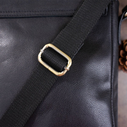 Men's Leather Bag - SHVIGEL 19100 - Black - Natural Leather - Handmade in Ukraine