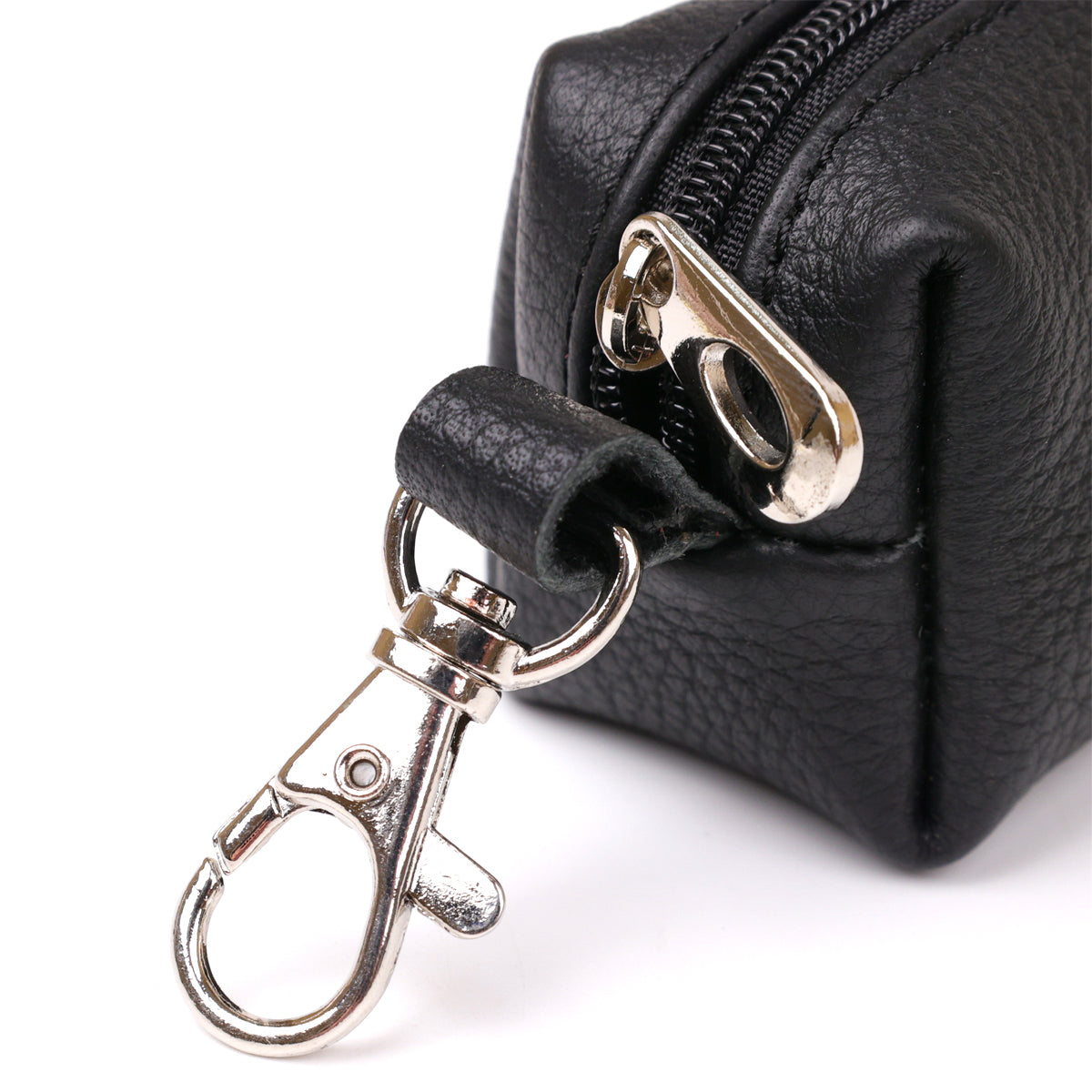 Leather Key Holder Tube SHVIGEL 16226 Black - Natural Leather Classic Design for Keys
