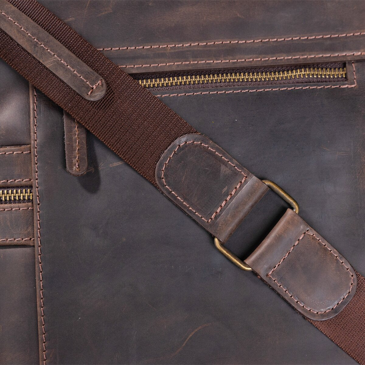 Men's Leather Bag SHVIGEL 11097 Brown Genuine Leather Made in Ukraine