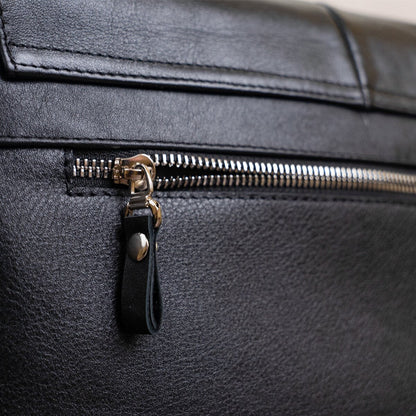 Leather Bag SHVIGEL 11130 Black Genuine Leather Craftsmanship Ukraine