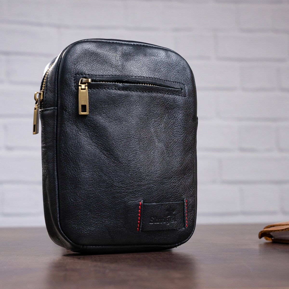 Men's Leather Bag SHVIGEL 19102 Black Natural Leather Stylish Design