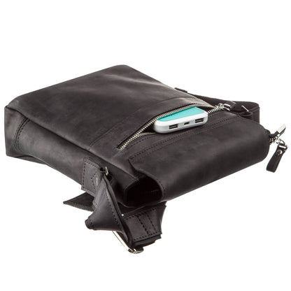 Men's Leather Bag SHVIGEL 11171 Black Genuine Leather from Ukraine, Stylish Design